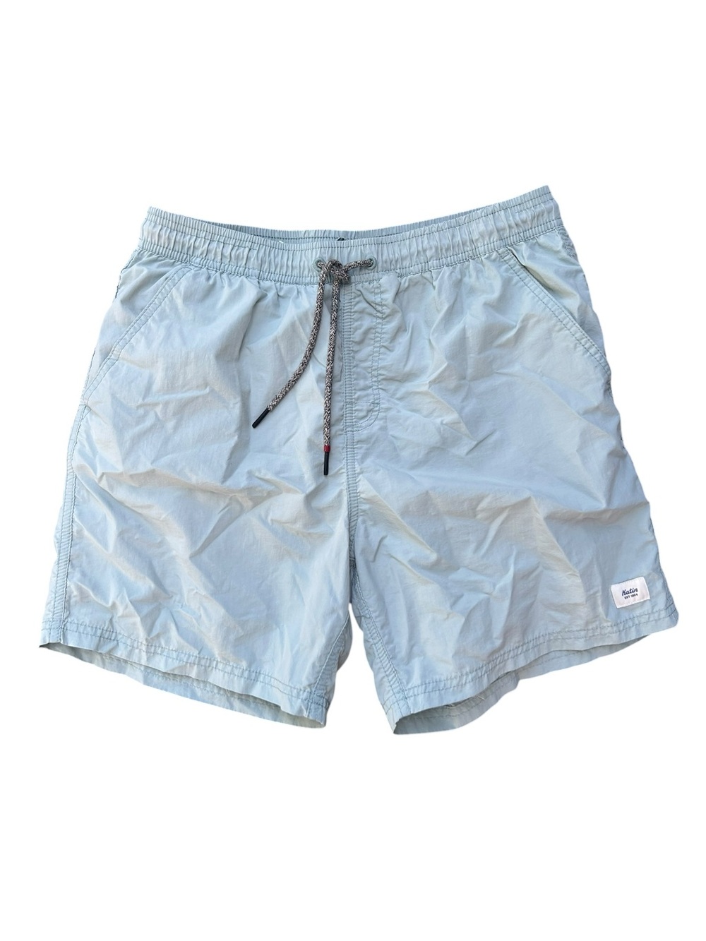 Katin Men’s Medium Pale Blue Swim Trunks Shorts EUC